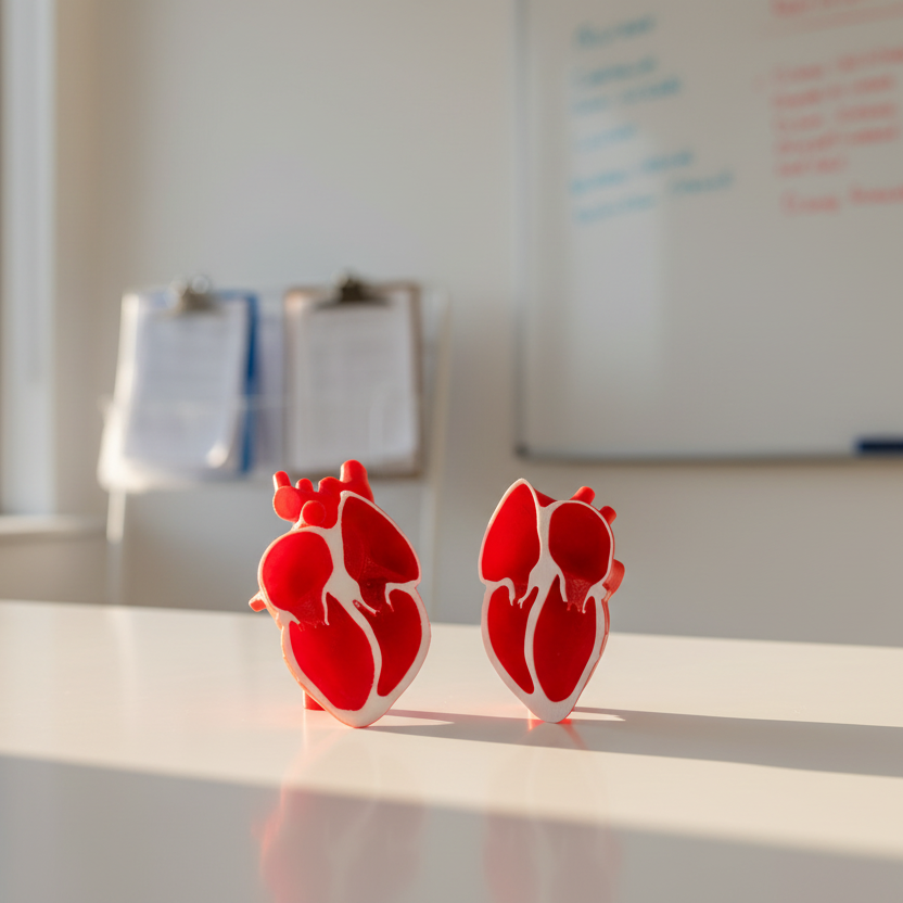 Echocardiogram View Models in bright medical training environment